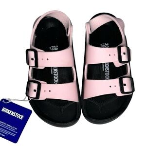 Birkenstock Rose White Mogami Pink Black Sandals Toddler Girls Size 30 / 12-12.5